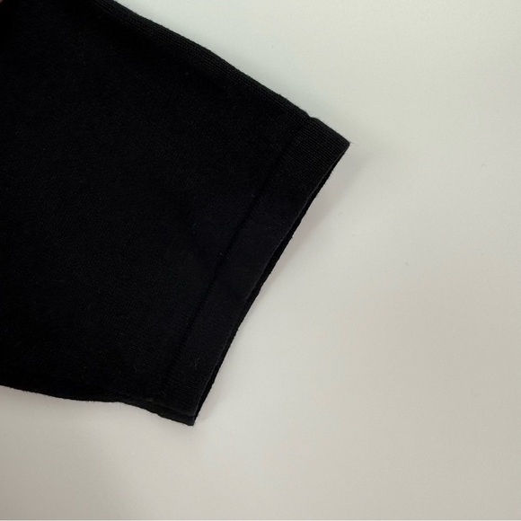 Christopher & Banks Size L Cardigan Christmas Holiday Word Sweater Zip Up Black - Picture 5 of 7